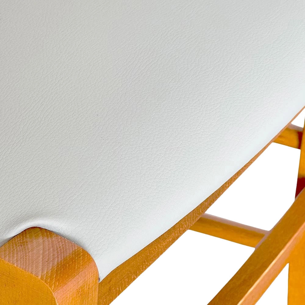 Sedia Venezia in legno ciliegio croce con seduta in similpelle grigio ghiaccio