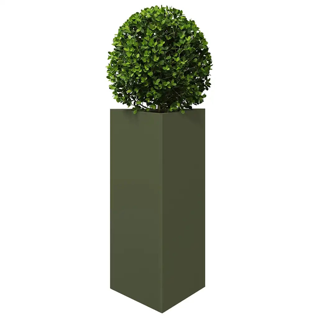Fioriera Verde Oliva Triangolare 40x34,5x75 cm in Acciaio 851163