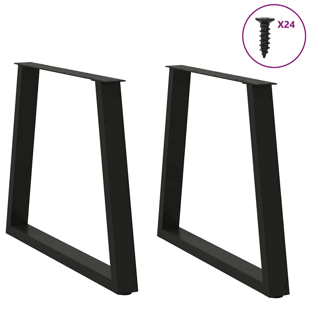 Set di 2 gambe regolabili per tavolo da pranzo a forma di V design moderno 80 x 72-73 cm acciaio nero 02_0056863