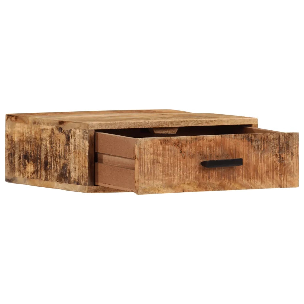 Comodino a Parete 40x30x13,5 cm in Legno Massello di Mango 371973