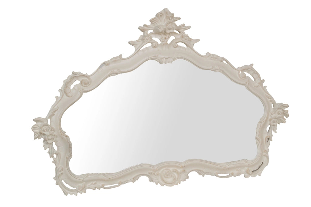 Biscottini SPECCHIERA DA PARETE IN LEGNO FINITURA BIANCA ANTICATA MADE IN ITALY Specchio