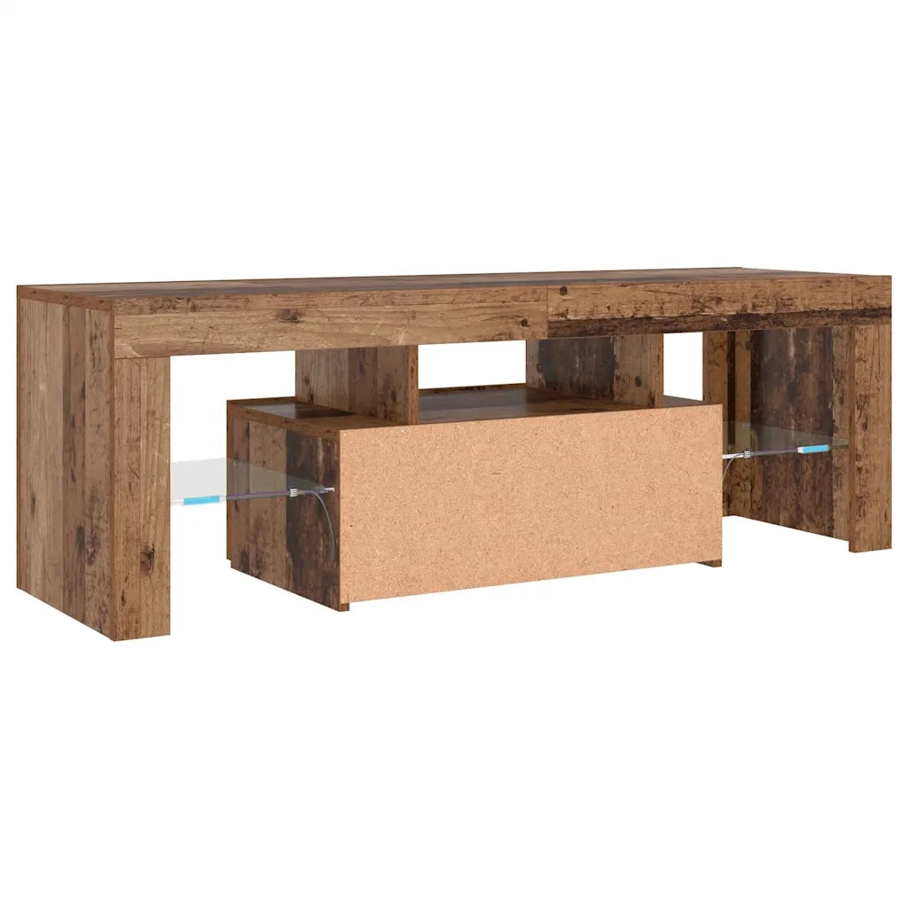 Mobile Porta TV con LED Legno Antico 120x36,5x40 cm Multistrato