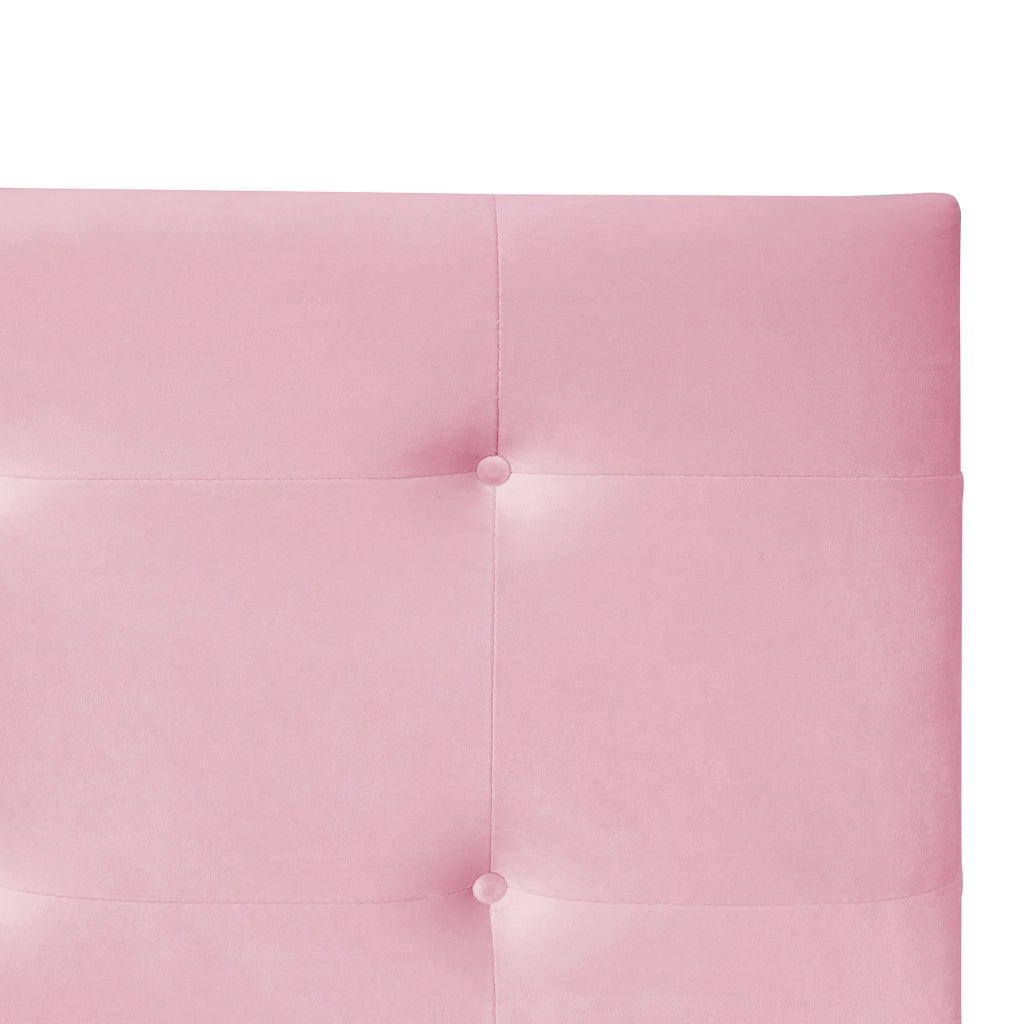 DESMIU Letto singolo 90 × 200 cm con 2 cassetti, senza materasso, in velluto, rosa