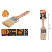 Trade Shop - Pennello Piatto 25.3 Cm Manico In Legno Setole Morbide Per Pittura Vernice 90206 -