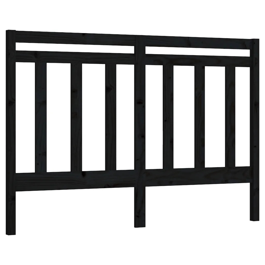 Testiera per Letto Nera 166x4x100 cm in Legno Massello di Pino
