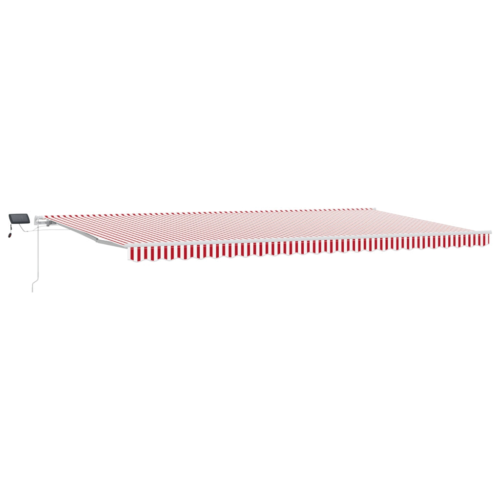 Tenda Retrattile Manuale con Strisce Rosse e Bianche LED 600x350 cm
