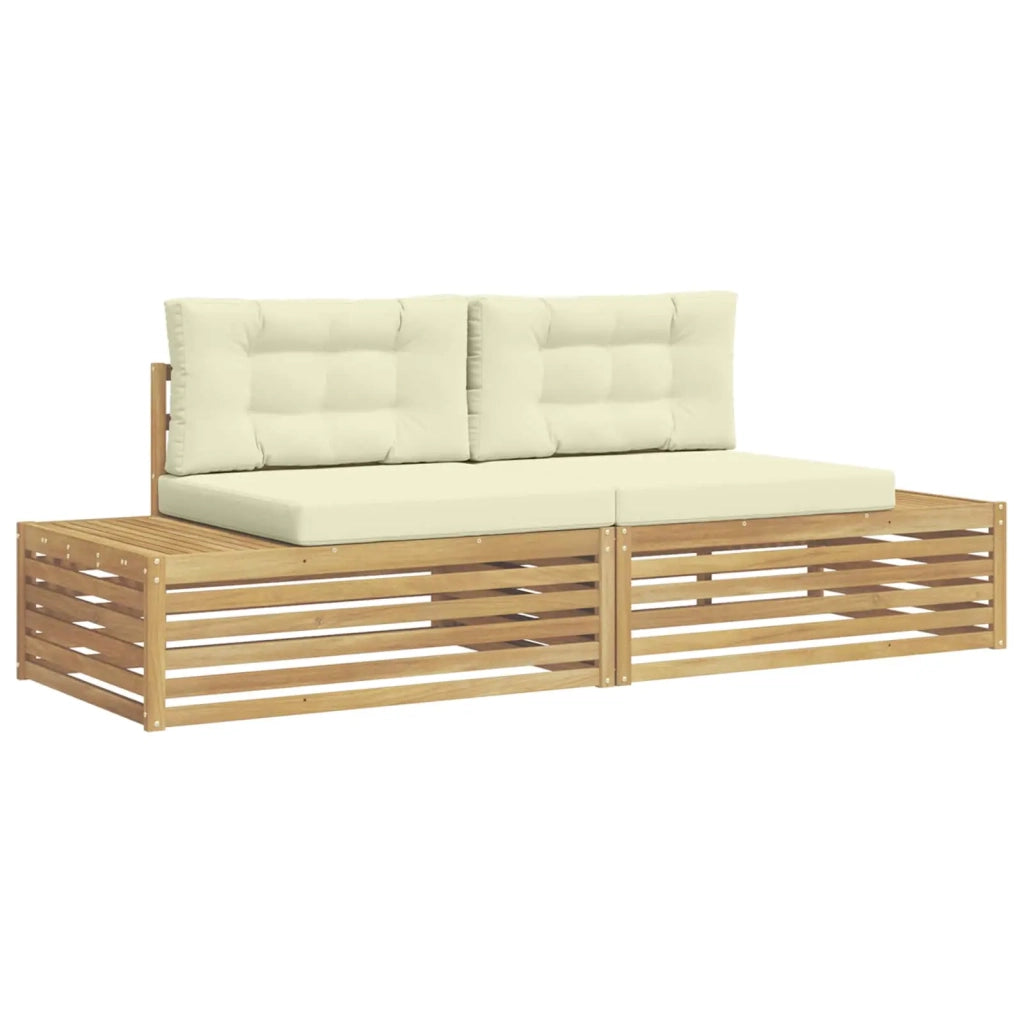 2 pz Set di divani da esterno-Sofa da giardino Bianco 995128