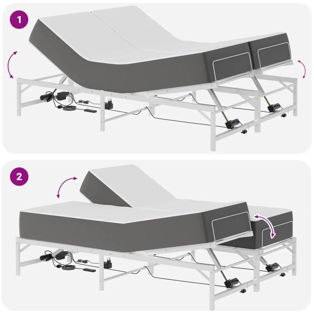 Telaio Letto Elettrico Regolabile Bianco 120 x 200 cm Acciaio 3438629