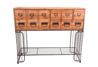 Tavolo con Cassetti e Base in Metallo Larghezza 106 cm