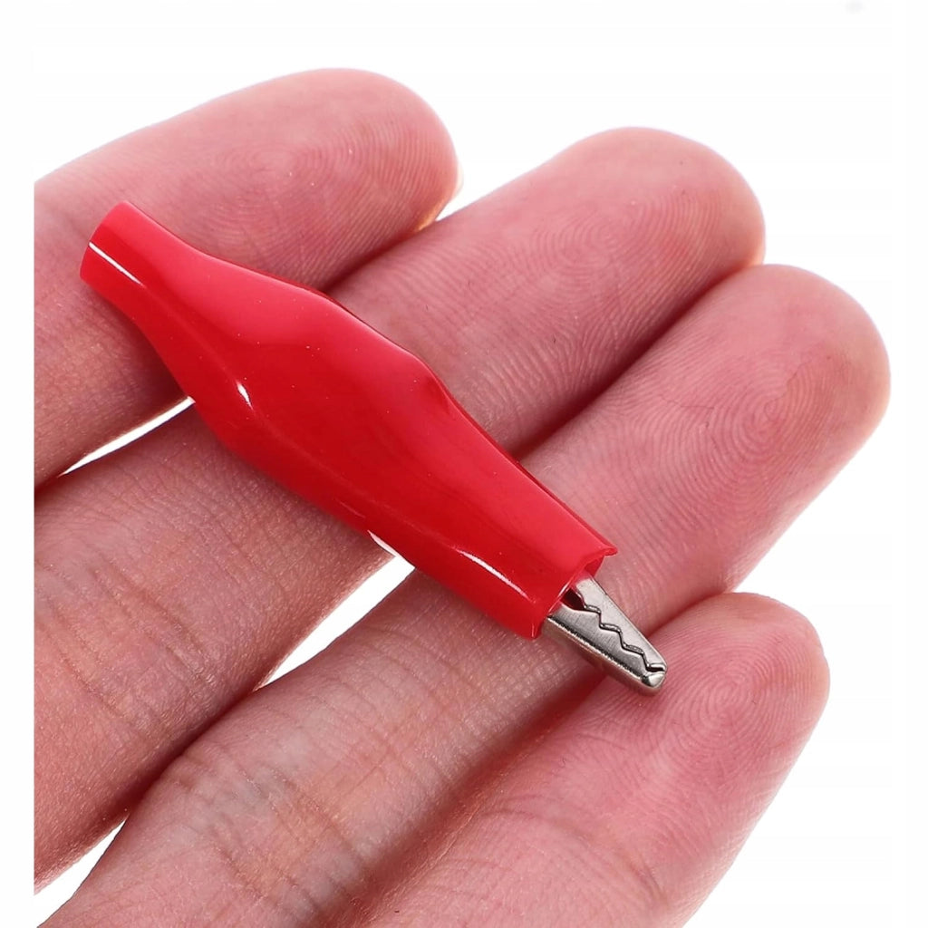 Pinze a Coccodrillo Isolate Rosse 35mm – Set di 4 | Alta Qualità, Isolamento Sicuro, Facile da Usare