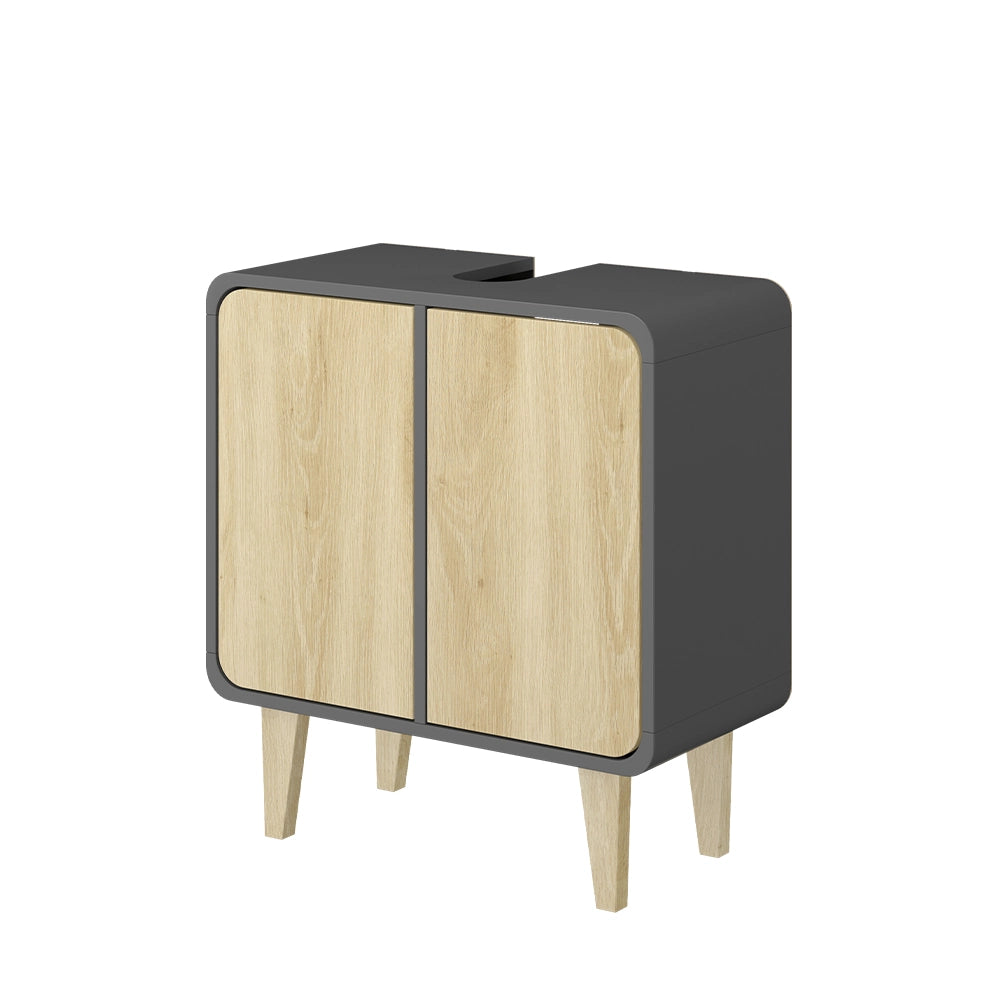 Vicco Mobiletto per lavabo Antracite/quercia dorata 60 x 61 cm