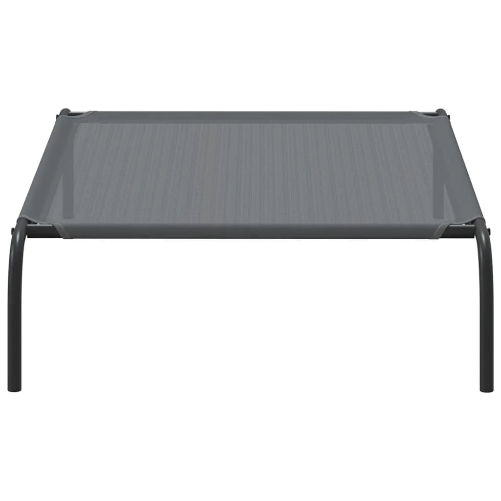 Cuccia per Cani Rialzata Grigia 110x65x20cm Textilene e Acciaio 42000843