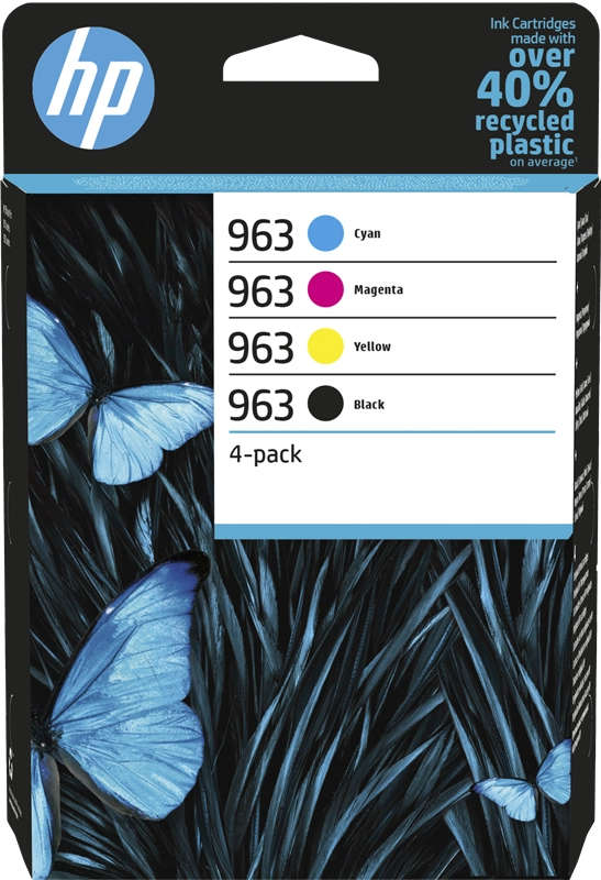 HP Confezione da 4 cartucce di inchiostro nero, ciano, magenta, giallo originali 963