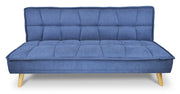 Divano letto clic clac in tessuto vellutato blu, divano 3 posti - Bart - DL-BA07FBC