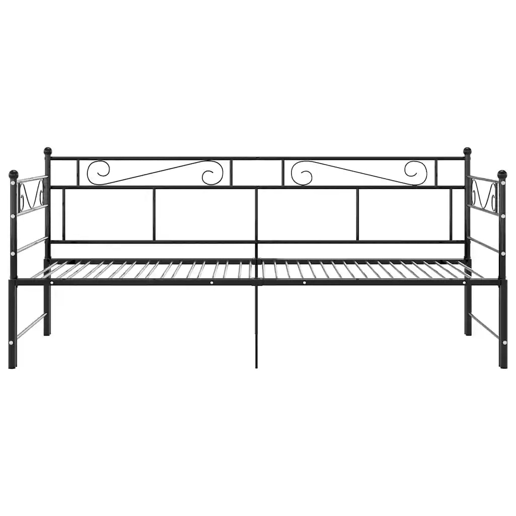 Telaio Divano Letto Estraibile Nero in Metallo 90x200 cm