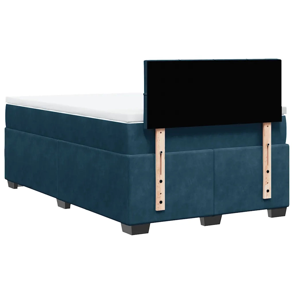 Giroletto a Molle con Materasso Blu Scuro 120x190 cm in Velluto