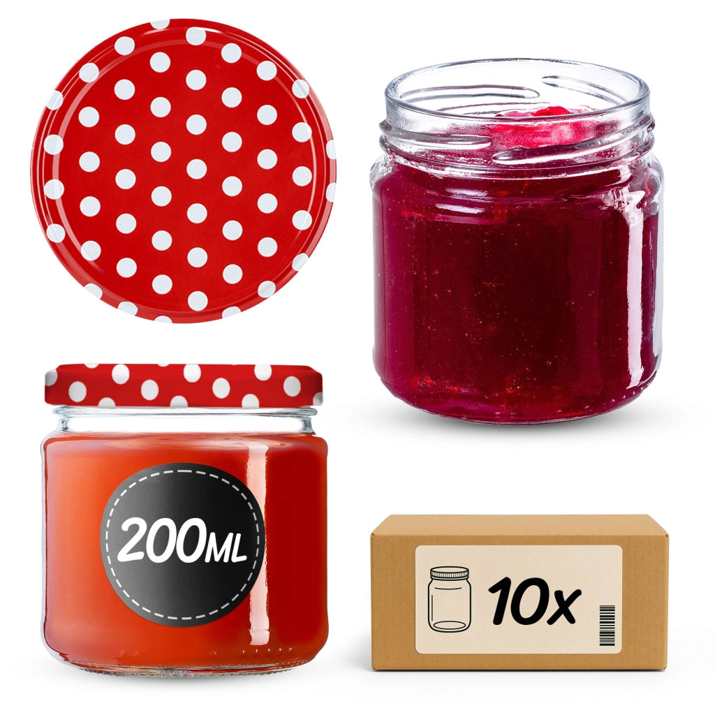 KADAX 10x Barattolo 200ml + Tappo Fi66 Per Marmellate