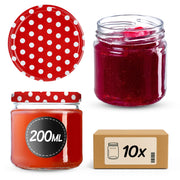 KADAX 10x Barattolo 200ml + Tappo Fi66 Per Marmellate