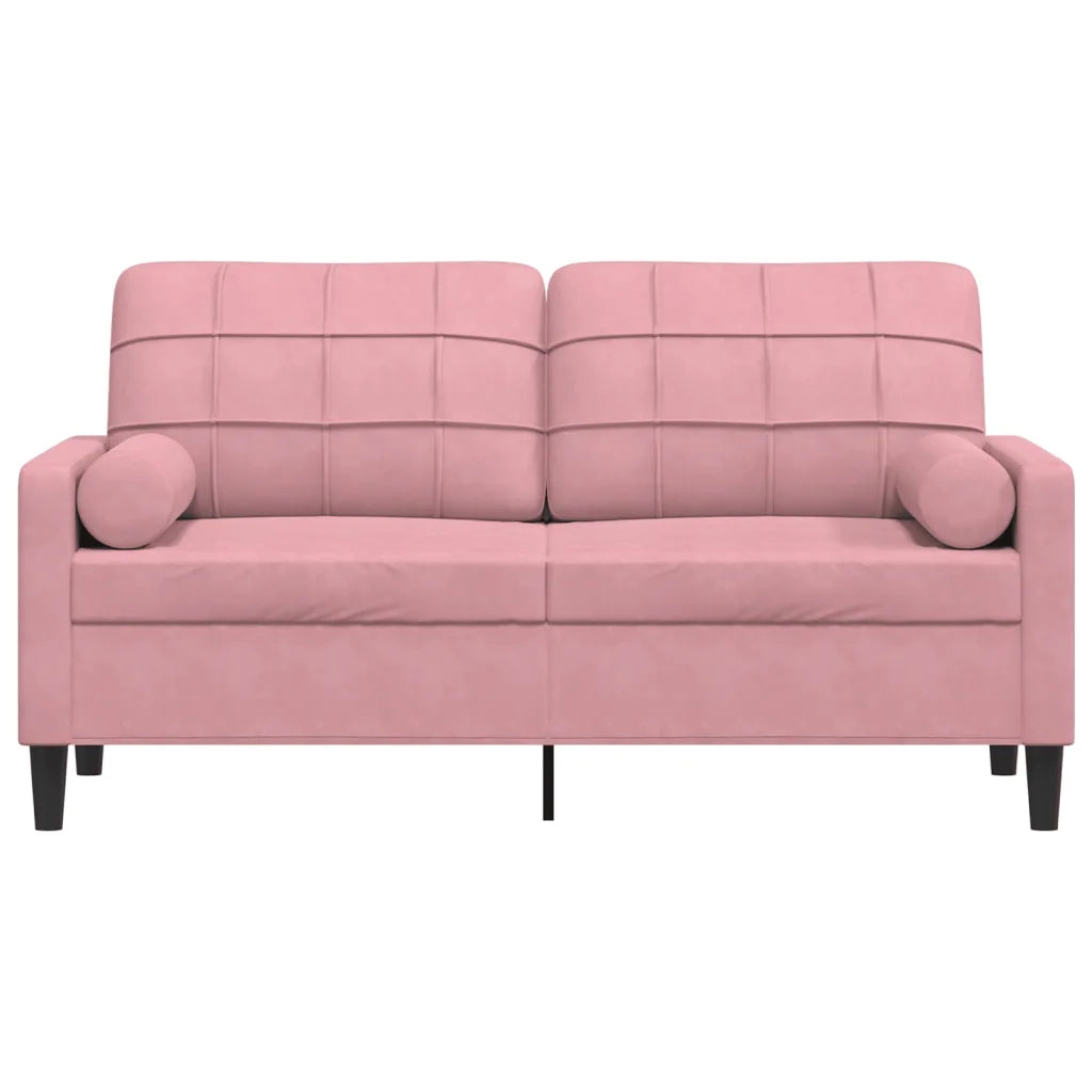Divano a 2 Posti con Cuscini-Sofa 2 Posti con Cuscini Rosa 140 cm in Velluto 404465