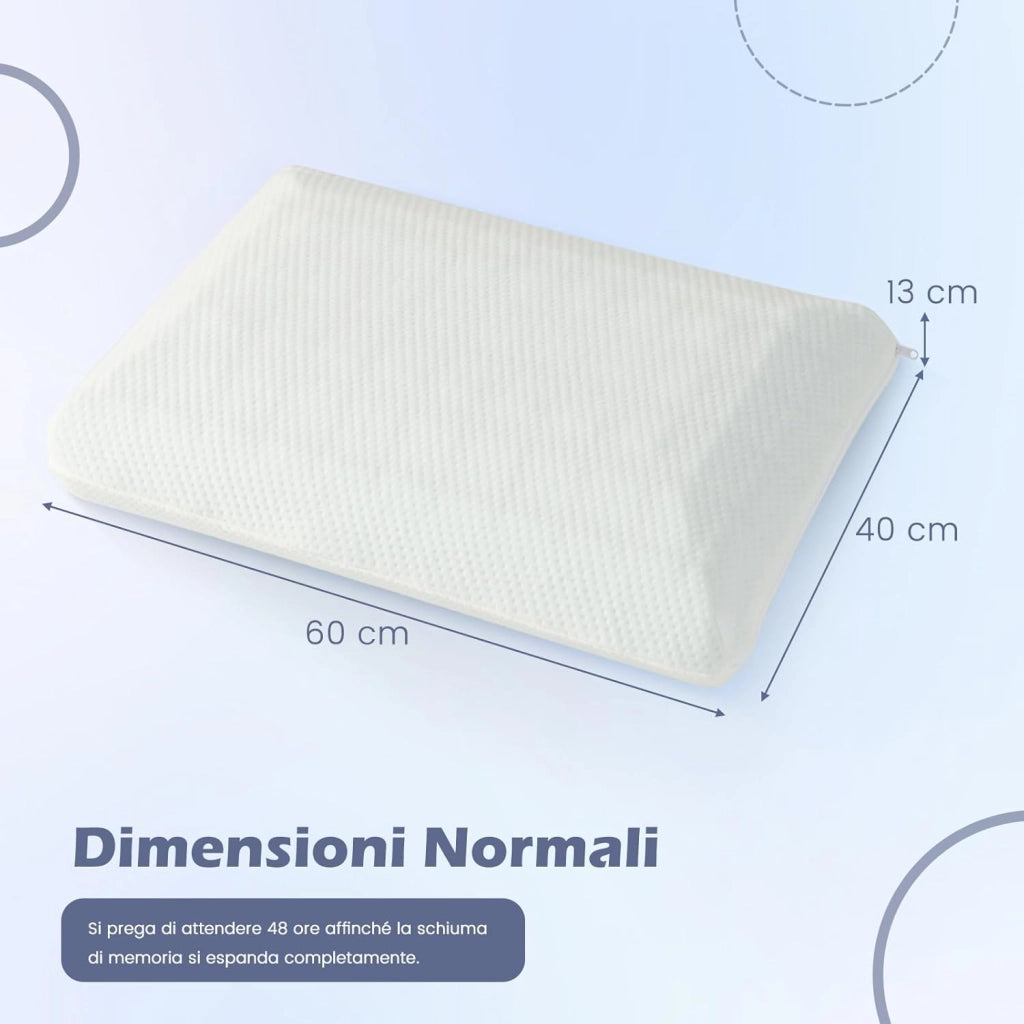 Set di 2 Cuscini Letto, Cuscini Letto Coppia in Schiuma di Memoria al Carbone di Bambù, con Taglio 3D per Flusso d'Aria, Morbida e Traspirante, 60x40x13 cm