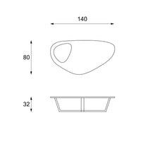 Tavolino 80x140xH32 cm in MDF e Metallo Drop Verde Petrolio