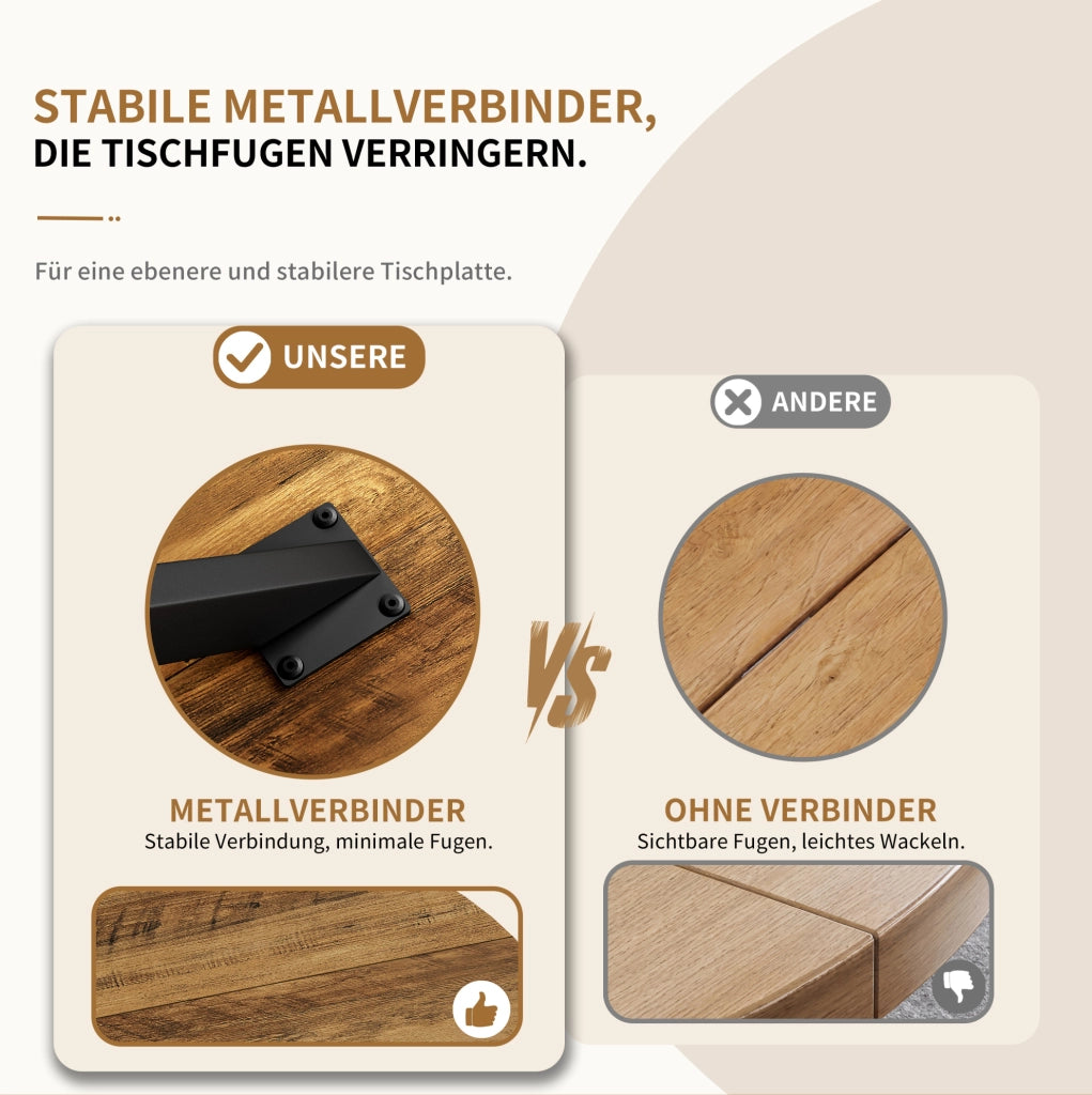 Tavolo da pranzo rotondo ?120 cm stile rustico; truciolare e ferro marrone e nero