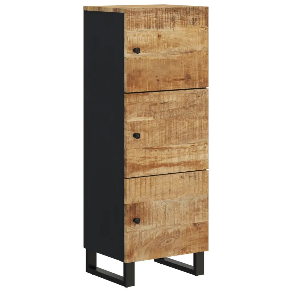 Credenza con 3 Ante 40x33x110 cm Legno Massello Mango e Ferro 352929