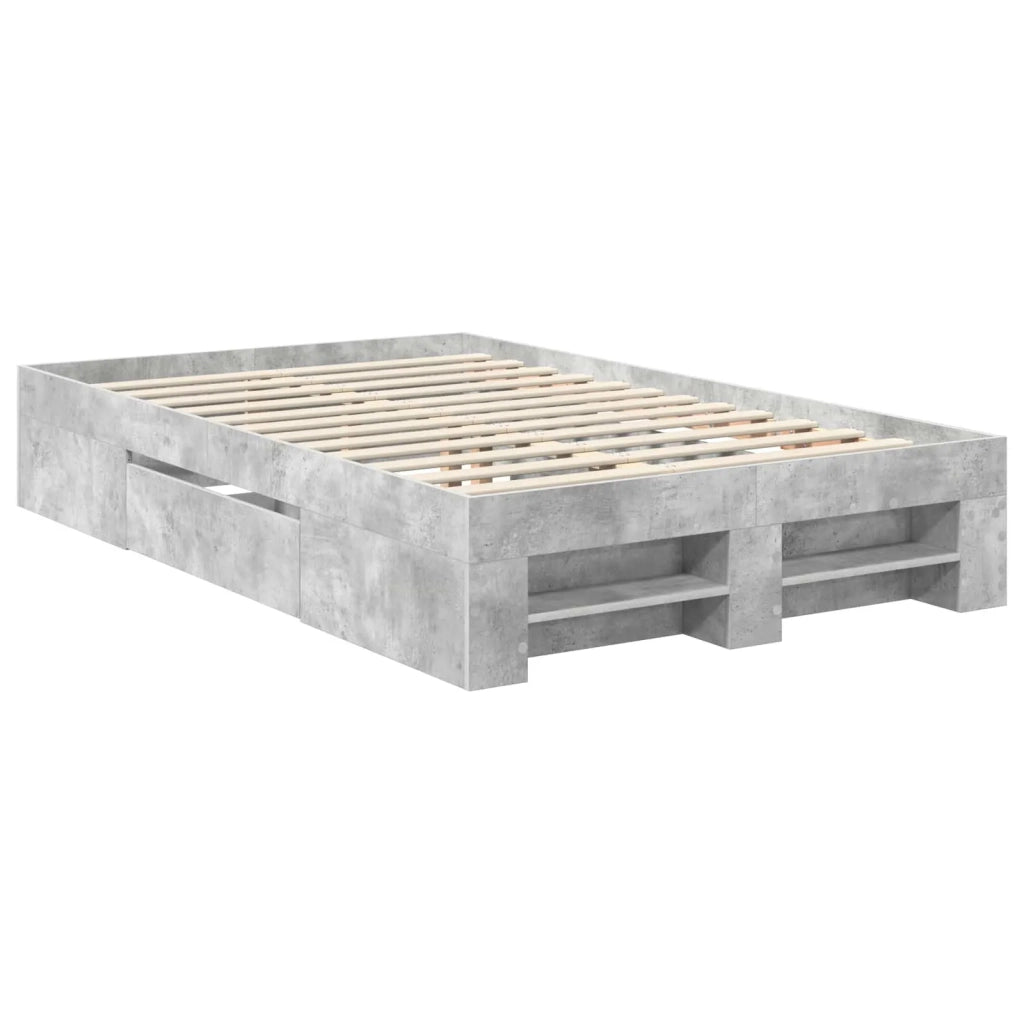 Struttura del letto con testiera Grigio cemento 120 x 200 cm