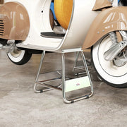 Supporto moto universale in acciaio grigio, portata 500 kg, con foro scarico olio da 10 cm