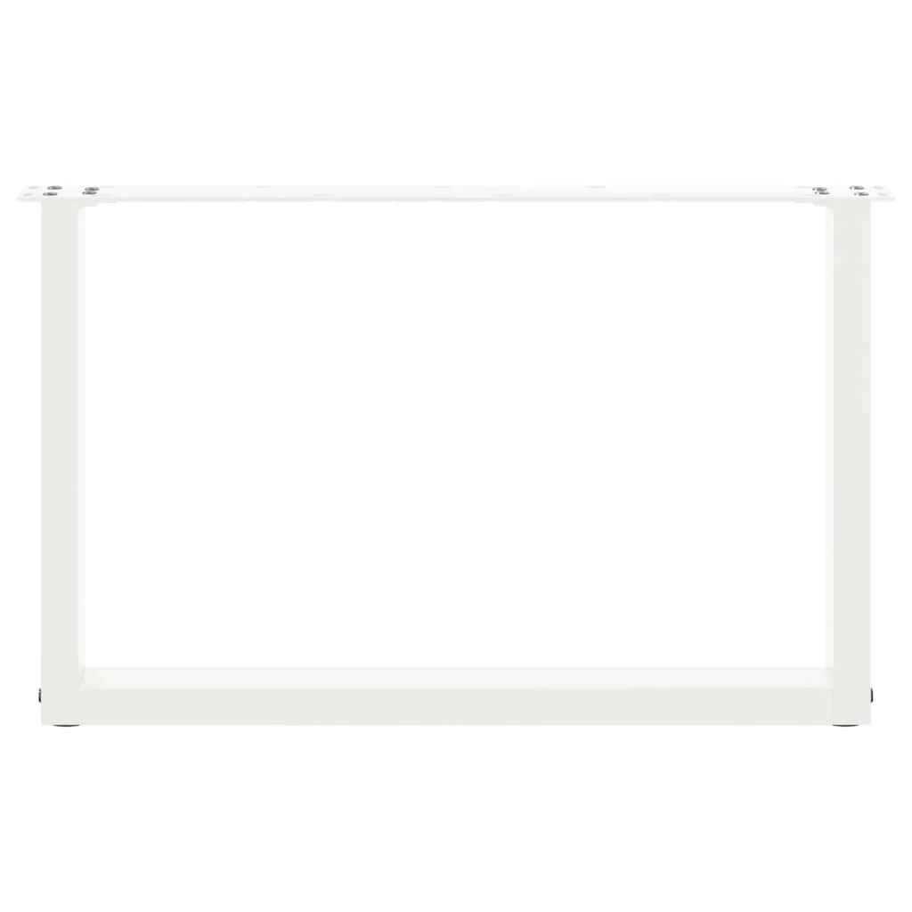 Set di 2 gambe per tavolino a forma di U 70 x 42-43 cm con piedini regolabili stile moderno acciaio bianco 02_0057405