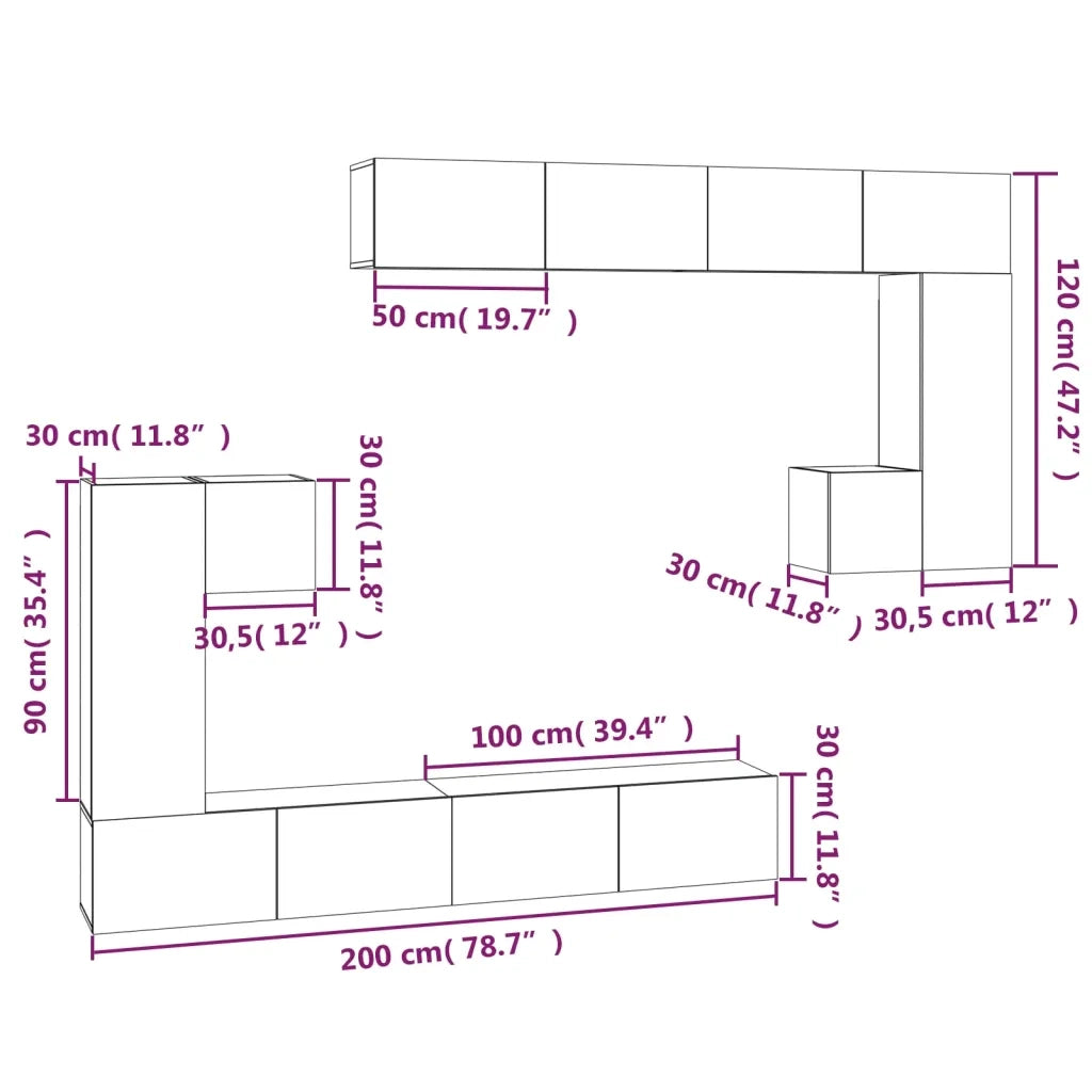 Mobile Porta TV a Parete Rovere Sonoma in Legno Multistrato cod mxl 67328