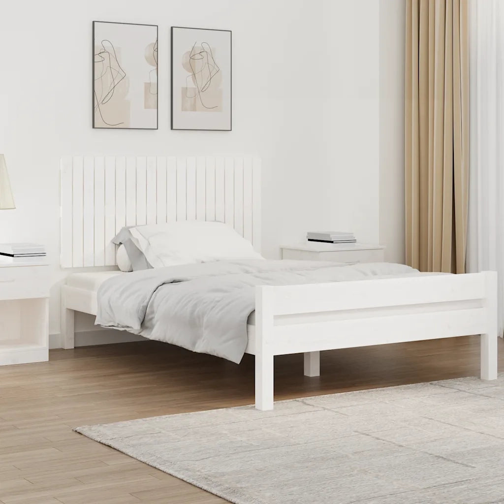 Testiera | Testata da Parete Bianca 127,5x3x60 cm Legno Massello di Pino