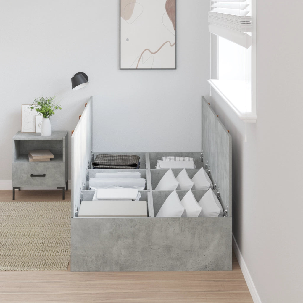 Struttura letto con contenitore Grigio Cemento 90x200 cm