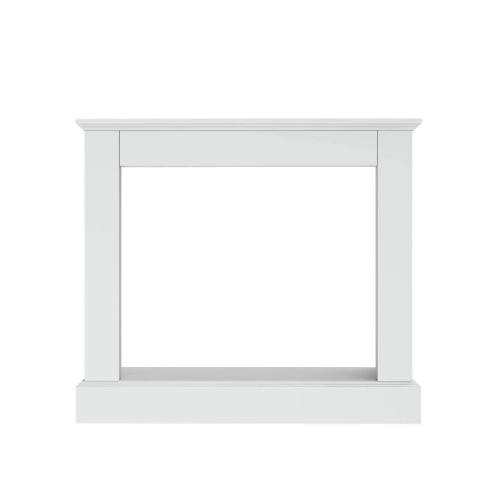 Cornice per caminetto in legno MDF bianco compatibile con inserto elettrico Caminetto Vulcano da 60 cm o bruciatore Ispica da 75 cm MPC Camillo Bianca