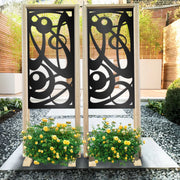 INTERSTELLAR - Separè - Paravento modulabile - 70x190cm - in Legno e PVC Colore: nero