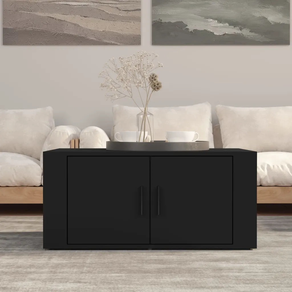 Tavolino da Salotto-Tavolino da soggiorno-Tavolo Nero 80x50x36 cm in Legno Multistrato
