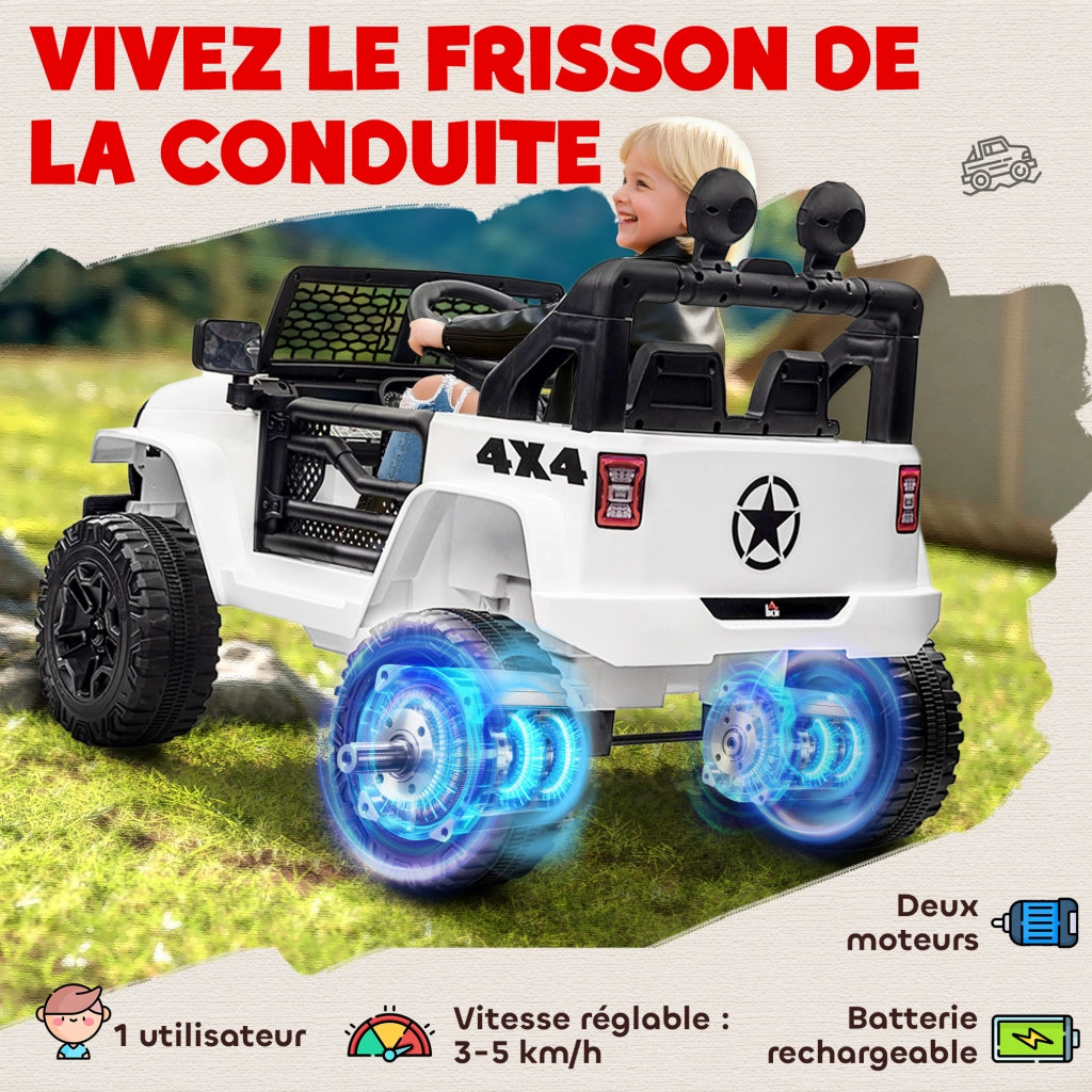 Auto Bambina Elettrica 12V con Telecomando ¨C zephmum ¨C 100x65x72 cm Bianco