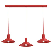 Lampada sospesa Nox 3 luci rossa metallo E27 Luminex