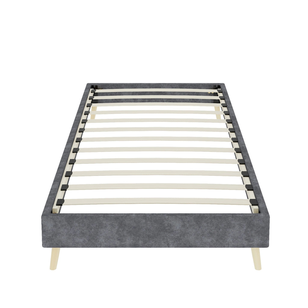 letto tela e metallo grigio 90 x 200 cm