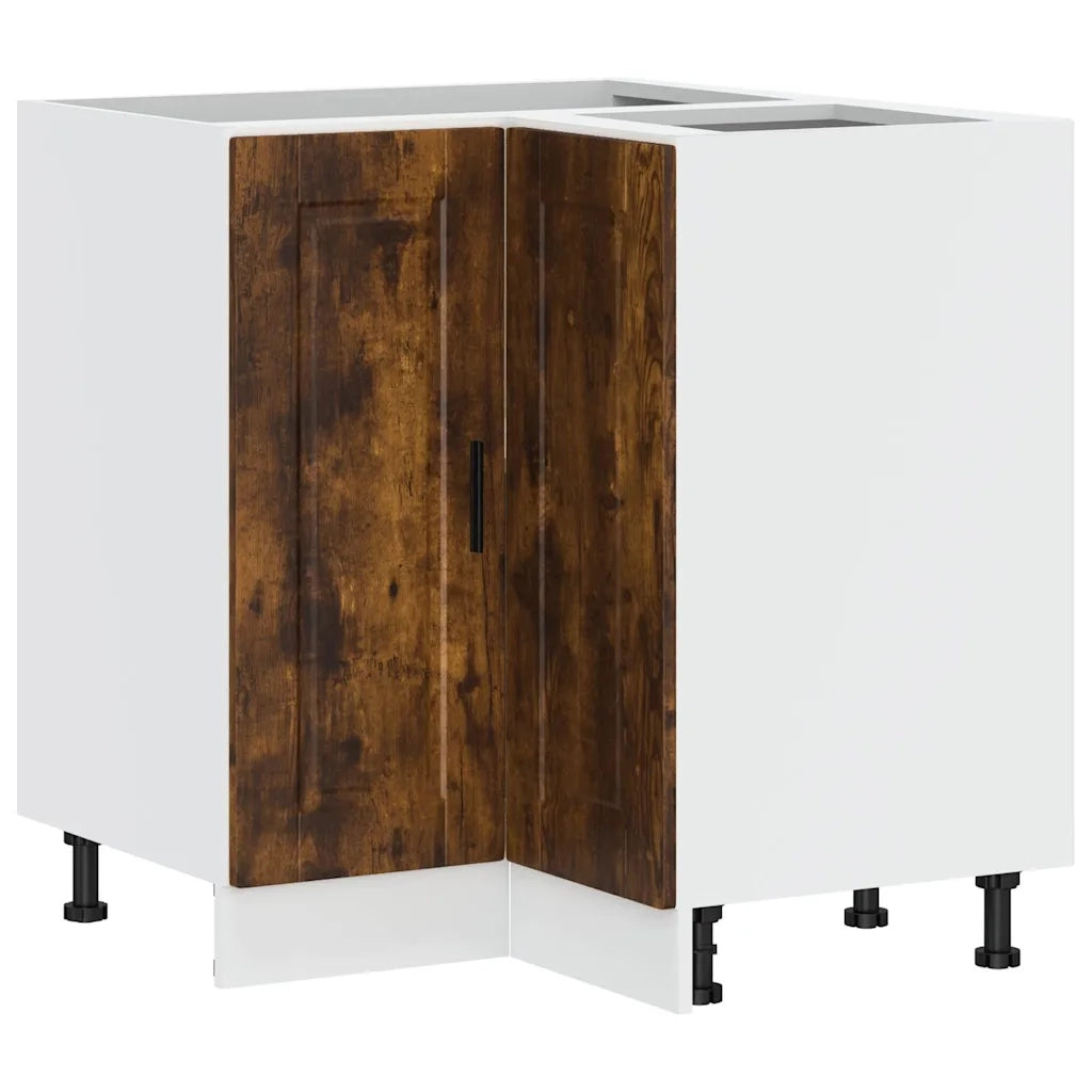 Armadio angolare da cucina moderno stoccaggio grande spazio 75,5 x 75,5 x 81,5 cm in legno ingegnerizzato rovere fumo 02_0050297