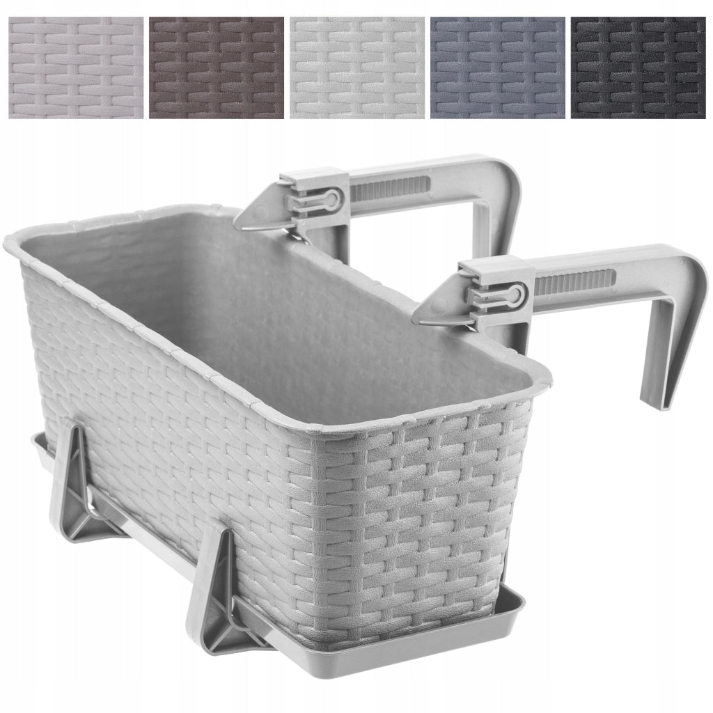 Fioriera da balcone KADAX con supporto, 40 cm + manici