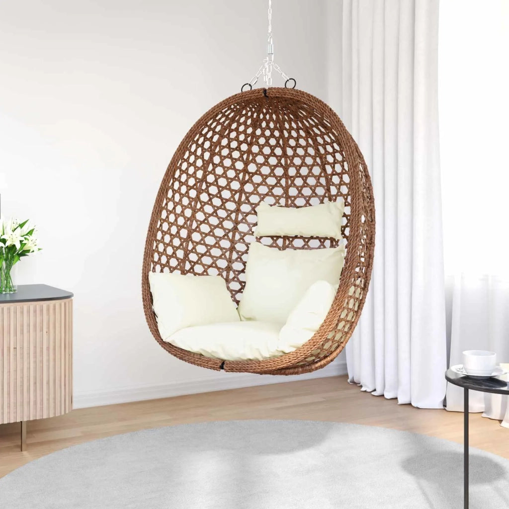 Sedia a uovo sospesa senza supporto polyrattan