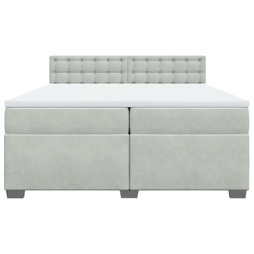 Giroletto a Molle con Materasso Grigio Chiaro 200x200cm Velluto