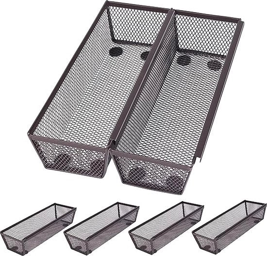 Organizzatore di carico per cucina - 6 pacchi - Organizzatore di cucina sottile con lato adattabile e piedini antiscivolo in gomma