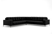 Cosmopolitan Design - Divano angolare reversibile "Bali" 6 posti in tessuto strutturato nero 