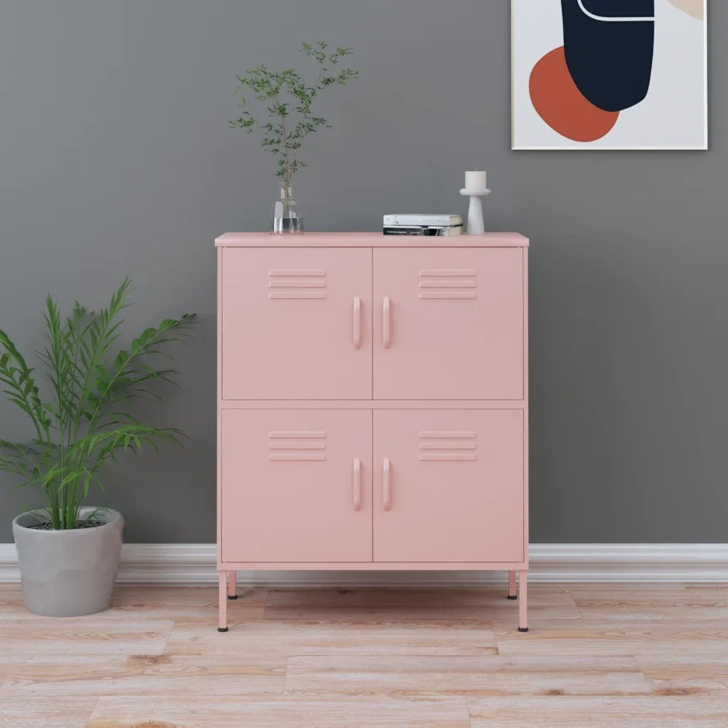 Armadietto Rosa 80x35x101,5 cm in Acciaio 336139