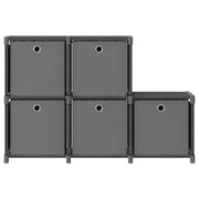 Mensola con 5 Vani a Cubo Scatole Grigia 103x30x72,5 cm Tessuto 322605