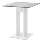 Tavolo Quadrato Lindesnes da Cucina Pranzo Bar 65 x 65 x 78 cm - Effetto Cemento / Bianco [en.casa]