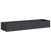 Fioriera | Cassetta per fiori | Vaso Nera 280x80x40 cm in Acciaio