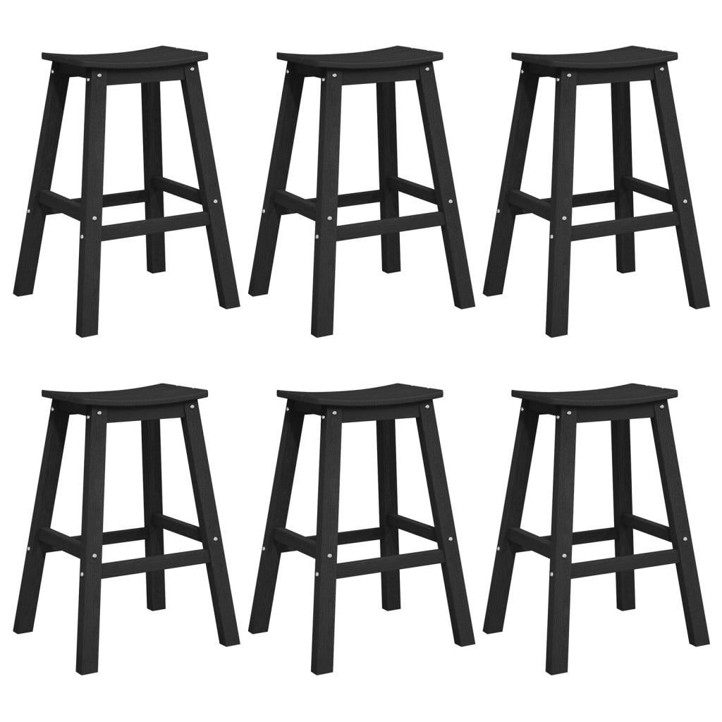 Sgabelli da Bar  9 pz Nero HDPE